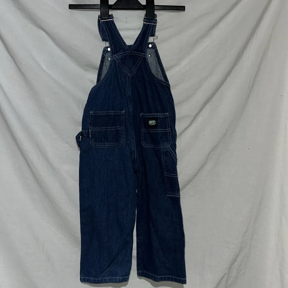 Key toddler bib overalls size 3T indigo denim enzyme wash - Picture 2 of 4